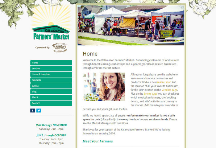 web design of Kalamazoo Farmers Market