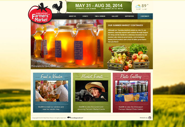 web design of Shreveport Farmers Market