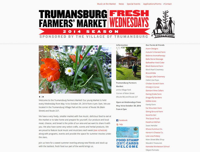 web design of Trumansburg Farmers Market