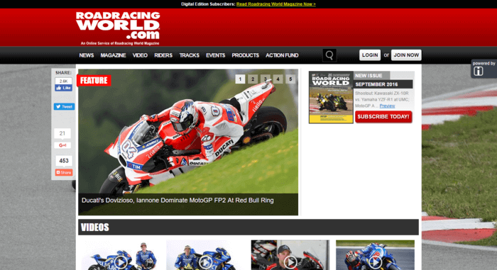 racing web design - Road Racing