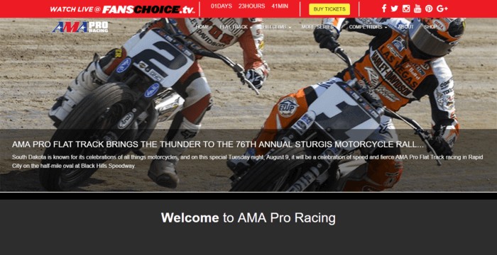 racing web design - AMA racing