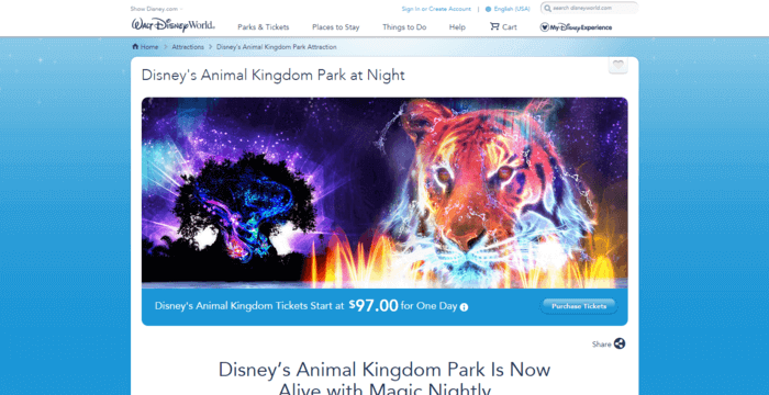 landing page design - Disney