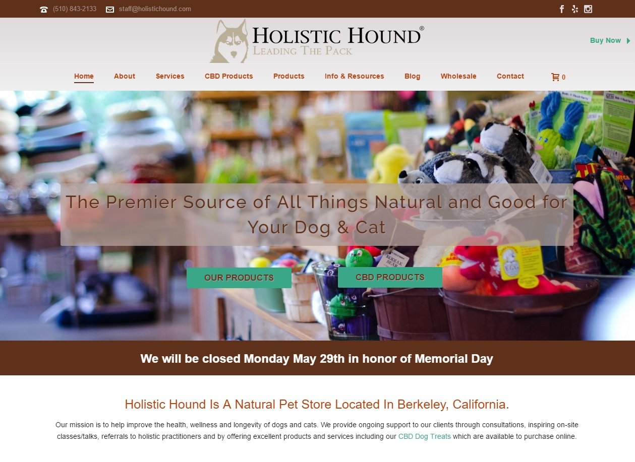 web design of Holistic Hound