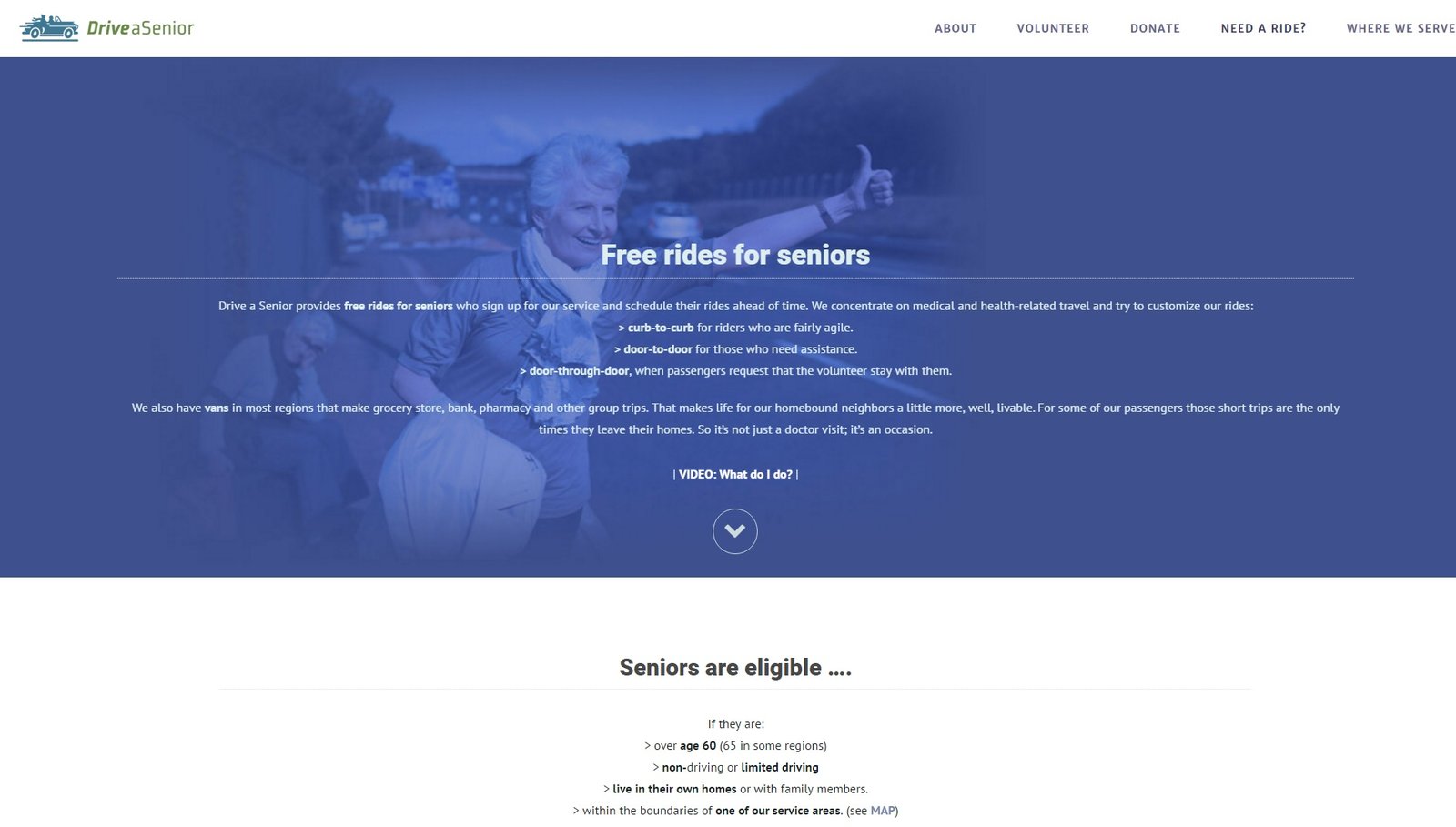 web design of Drive a Senior