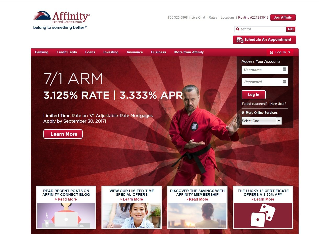 web design of Affinity