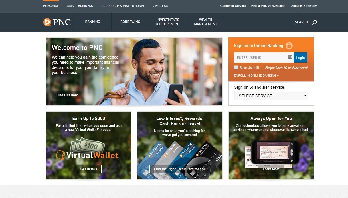 web design of PNC